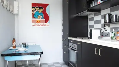 Cuisine ou kitchenette dans l'établissement Appartement de Charme - Reims Centre - Quartier du Boulingrin - Gare