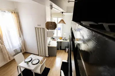 Cuisine ou kitchenette dans l'établissement Charmant Studio