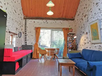 Coin salon dans l'établissement Nature, rivière et calme (A 25 min de Disneyland)