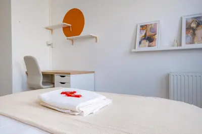 Un ou plusieurs lits dans un hébergement de l'établissement La Rouette - Chambres privées