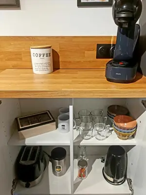 Cuisine ou kitchenette dans l'établissement Le Petit Meslier