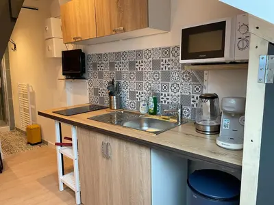 Cuisine ou kitchenette dans l'établissement Studio cosy