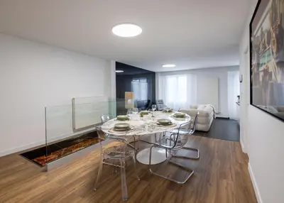 Coin salon dans l'établissement News ! Loft Movie Station Champagne