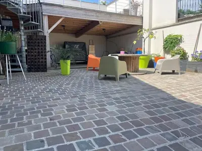 Terrasse ou espace extérieur de l'établissement Au cœur des Vignes