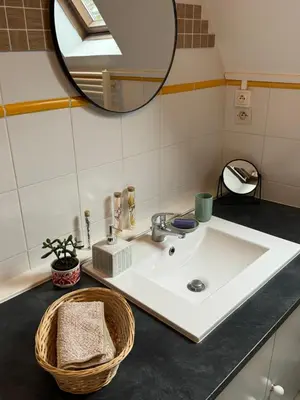 Salle de bains dans l'établissement Duplex atypique dans la cité médiévale