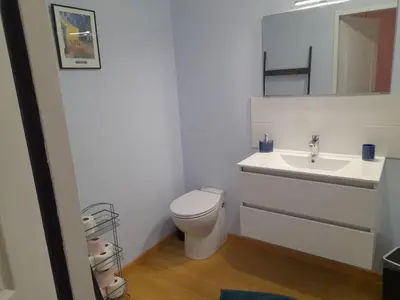 Salle de bains dans l'établissement Le Bras d'Or