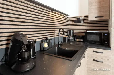 Cuisine ou kitchenette dans l'établissement Suites Mana - MAHANA avec VUE SUPERBE sur la Place DUCALE et Parking privé inclus