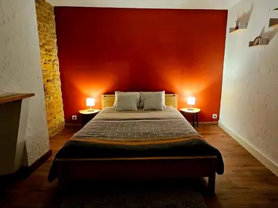 Un ou plusieurs lits dans un hébergement de l'établissement Maison de campagne lumineuse