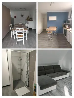 Cuisine ou kitchenette dans l'établissement Longère Cosy parking privé cuisine