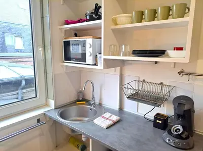 Cuisine ou kitchenette dans l'établissement Studette Vesle 4