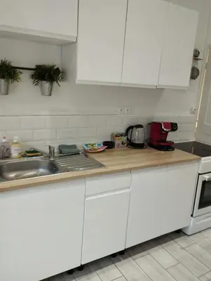 Cuisine ou kitchenette dans l'établissement Appartement GUISE Familistere