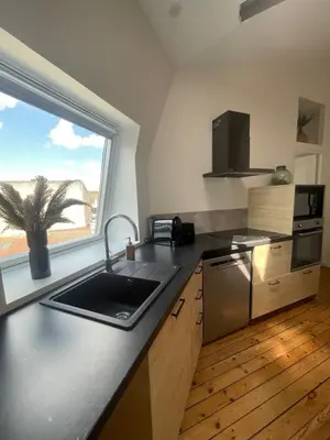 Cuisine ou kitchenette dans l'établissement L'atelier- appartement 2 chambres