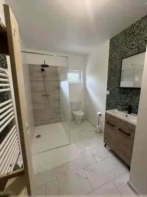 Salle de bains dans l'établissement Appartement à la campagne