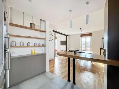 Cuisine ou kitchenette dans l'établissement Le Balthazar
