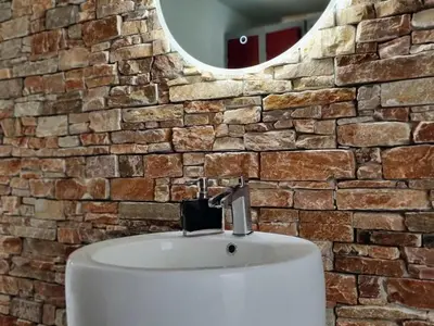 Salle de bains dans l'établissement Gîte de charme avec piscine, spa et sauna - Tout inclus, à Beaurepaire-sur-Sambre, Parc Naturel Avesnois - FR-1-510-213