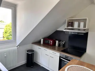 Cuisine ou kitchenette dans l'établissement La Loge et La Pause Compiègnoise