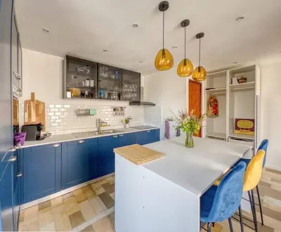 Cuisine ou kitchenette dans l'établissement Le Lampadaire du Martreuil