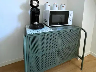 Cuisine ou kitchenette dans l'établissement SQ Appart élégance - Appartement 1 Chambre - Gare St Quentin - Parking