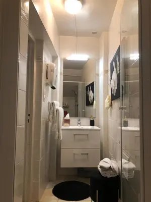 Salle de bains dans l'établissement La suite des Chapitres en Champagne