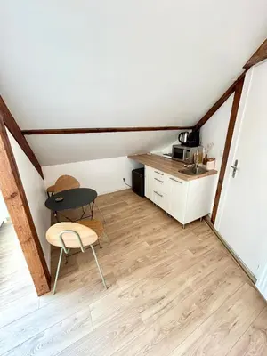 Cuisine ou kitchenette dans l'établissement Le Victor