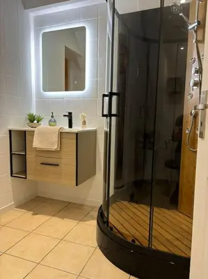 Salle de bains dans l'établissement Le studio