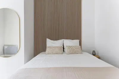 Un ou plusieurs lits dans un hébergement de l'établissement Le Bubbly - Appartement lumineux de 50m²