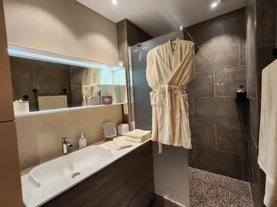 Salle de bains dans l'établissement Love Room l'Audacieuse