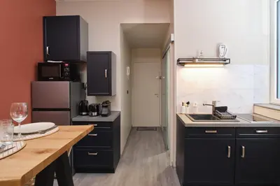 Cuisine ou kitchenette dans l'établissement Superbe appartement proche cathédrale