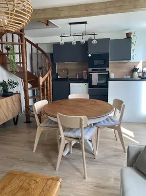 Cuisine ou kitchenette dans l'établissement Le Garden Champ'- Duplex, jardin