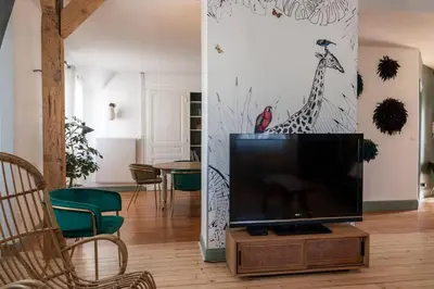 Télévision ou salle de divertissement dans l'établissement Le Leon Bourgeois 6 personnes hypercentre Epernay