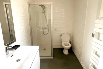 Salle de bains dans l'établissement Charmant appartement Près de la Gare