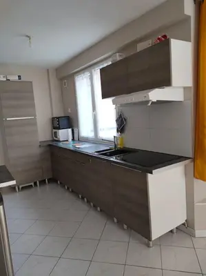 Cuisine ou kitchenette dans l'établissement RDC 1 chambre-centre-ville-terrasse