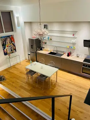 Cuisine ou kitchenette dans l'établissement Loft Reims - Parking gratuit