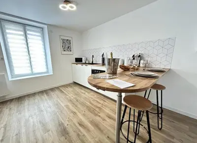 Cuisine ou kitchenette dans l'établissement Le Meunier