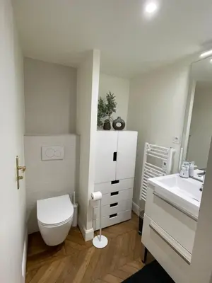 Salle de bains dans l'établissement Appartement de charme Art Déco - Hyper-centre ville - Place d'Erlon - Gare - Reims