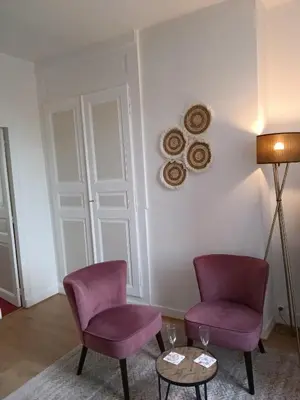 Coin salon dans l'établissement Appartement sur la route touristique du champagne