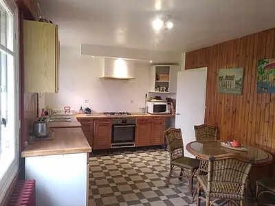 Cuisine ou kitchenette dans l'établissement La Ferrière