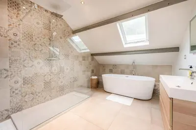 Salle de bains dans l'établissement Gîte de la Dommarienne