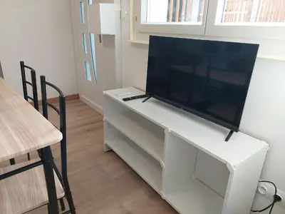 Télévision ou salle de divertissement dans l'établissement Le merle enchanté