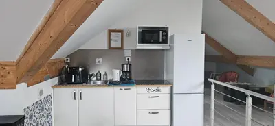 Cuisine ou kitchenette dans l'établissement Gite Bannost