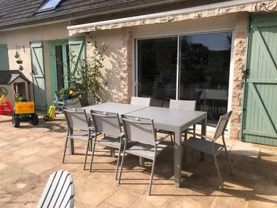 Terrasse ou espace extérieur de l'établissement Chez Manon et Martin - Chambre à la campagne avec Spa extérieur