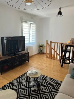 Télévision ou salle de divertissement dans l'établissement Maison dans le vignoble à proximité de Reims