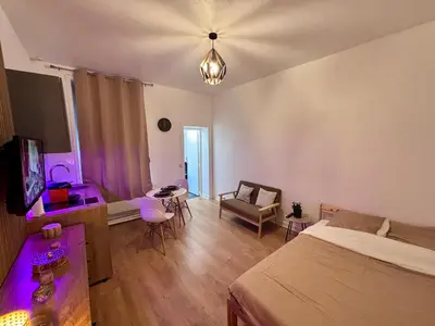 Télévision ou salle de divertissement dans l'établissement Appart-Lido, appartement cosy à REIMS