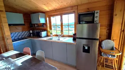 Cuisine ou kitchenette dans l'établissement Le chalet de la presle