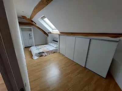 Un ou plusieurs lits dans un hébergement de l'établissement Appartement en centre de village