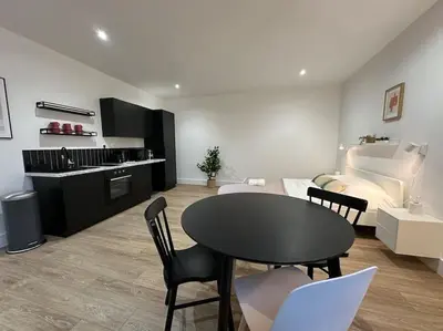 Cuisine ou kitchenette dans l'établissement Acapulco, studio spacieux rénové
