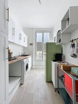 Cuisine ou kitchenette dans l'établissement Le clos des bulles