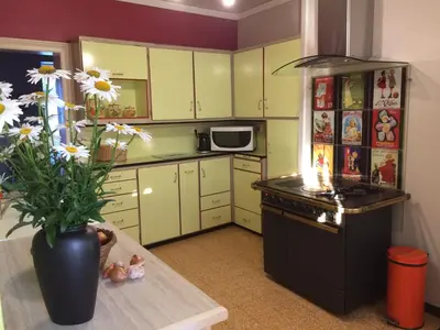 Cuisine ou kitchenette dans l'établissement Le gîte du familistère -399