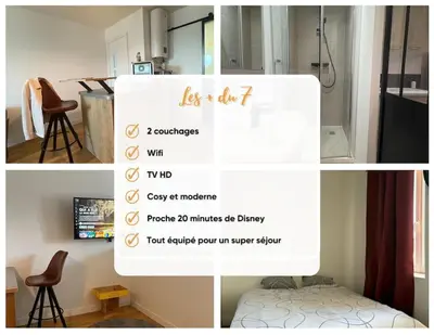 Un ou plusieurs lits dans un hébergement de l'établissement Le 71 - Love Room Cozy - Disney 20min