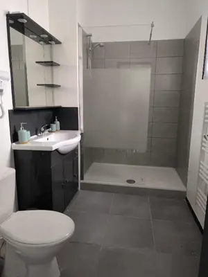 Salle de bains dans l'établissement Logis de la forteresse - T2- WIFI- Parking